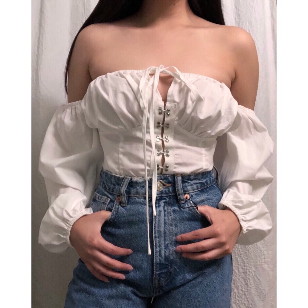 plt long sleeve white bodysuit